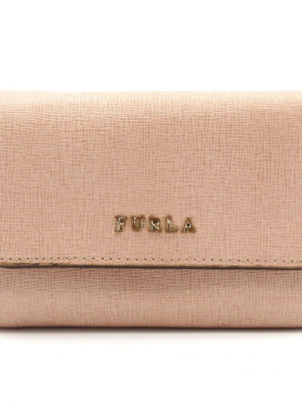 FURLA Light Pink Leather Trifold Wallet